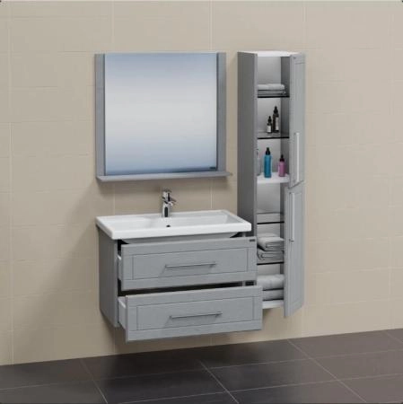 Тумба под раковину СаНта Венера 80 дуб серый, подвесная (ум. Фостер 80)