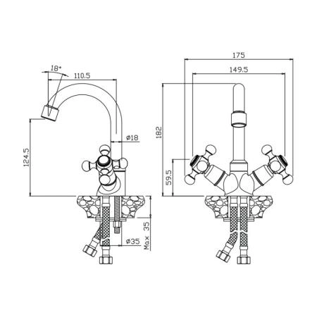 Смеситель OLIVES Girona 01110GR для раковины с поворотным изливом хром