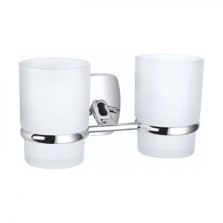 Два стакана для зубных щеток с держателем WONZON & WOGHAND PORTO, Хром (WW-1801)