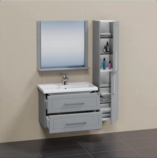 Тумба под раковину СаНта Венера 80 дуб серый, подвесная (ум. Фостер 80)