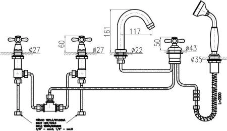 Смеситель Slezak RAV Morava MK162.5PSM бронза