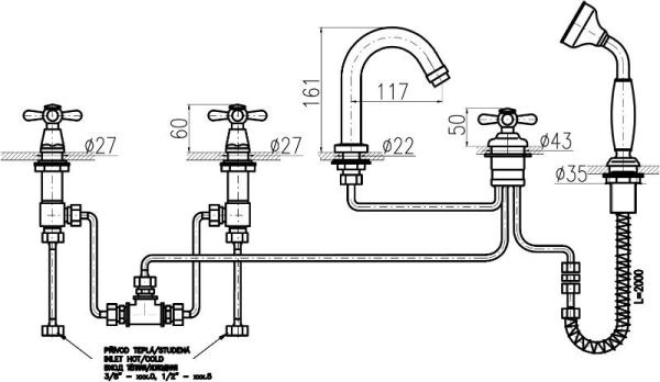 Смеситель Slezak RAV Morava MK162.5PSM бронза