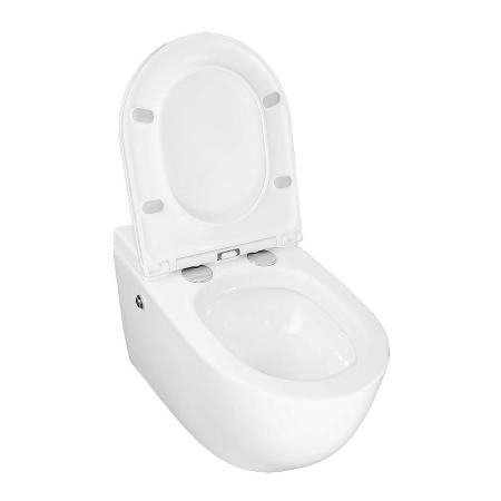 Унитаз импульсный Azario AZ-102C подвесной 360х570х375, полукруглый, быстросъемное сиденье микролифт, монтажная рама в комплекте