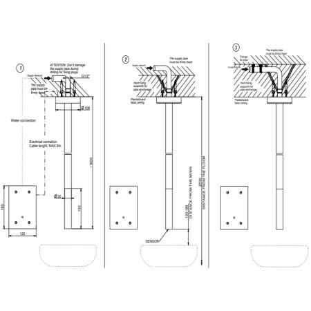 Gessi 316 Смеситель для раковины, потолочный, электронный, внешняя часть, цвет: Steel Brushed