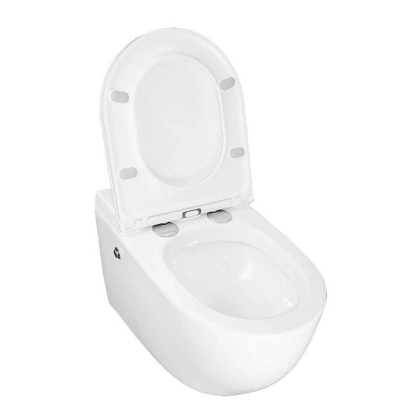 Унитаз импульсный Azario AZ-102C подвесной 360х570х375, полукруглый, быстросъемное сиденье микролифт, монтажная рама в комплекте