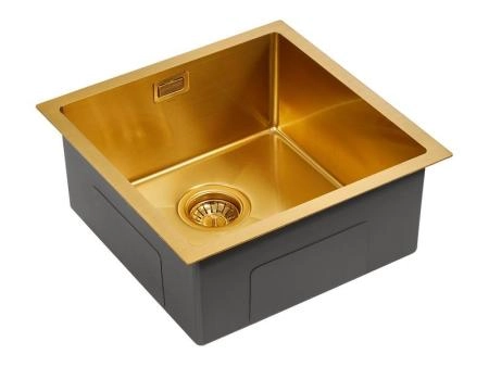 Кухонная мойка Paulmark ALLER PM904444-BG брашированное золото 440х440мм нерж. Сталь