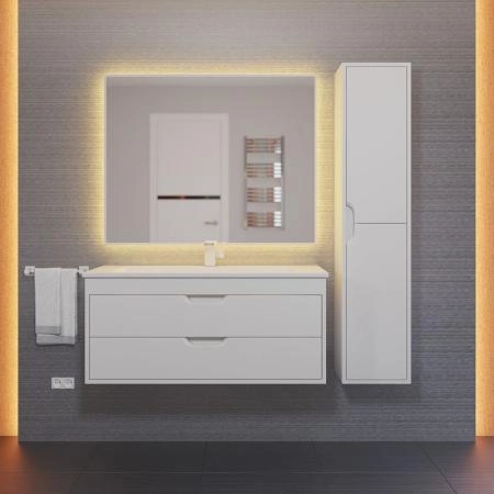 Шкаф-пенал для ванной Uperwood Modul, подвесной, с дверцами, матовый, белый