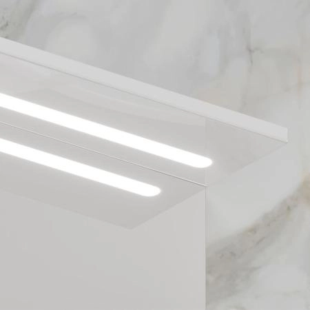 Зеркало-шкаф с LED подсветкой Volna Milena 55 левое белый глянец