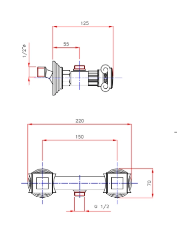 Смеситель CEZARES OLIMP OLIMP-DS-02-Sw для душа,бронза