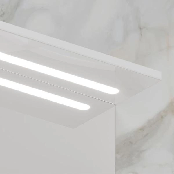 Зеркало-шкаф с LED подсветкой Volna Milena 55 левое белый глянец