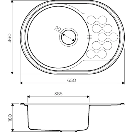 Кухонная мойка Omoikiri Kasumigaura 65-1-R 4993727, 650x460, нержавеющая сталь