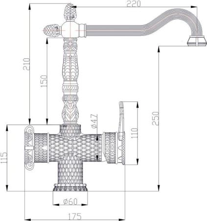 Смеситель для кухни ZORG Antic (A 50 KF-BR) бронза