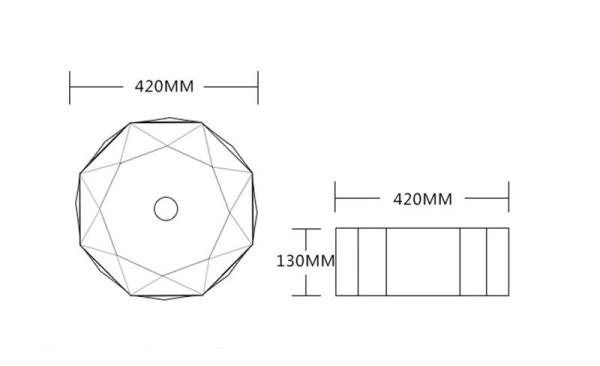 Раковина Cerutti SPA CR0057 накладная, белая, многогранная 420х420х130