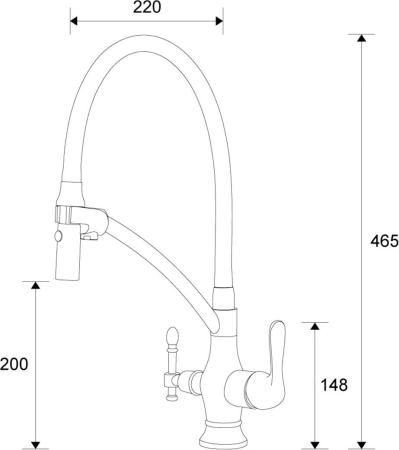 Смеситель для кухни ZORG Sanitary (ZR 347-8 YF) хром