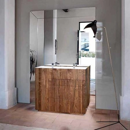 NOORTH milldue edition TOUCH Комплект мебели 100х48х88cм, напольный, 3 ящика, слив в стену, раковина Milltek, смеситель H2O, цвет: Abete