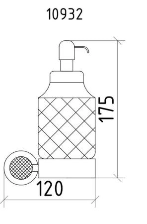 Настенный Диспенсер Boheme ROYALE CRISTAL BLACK BR 10932-BR-B