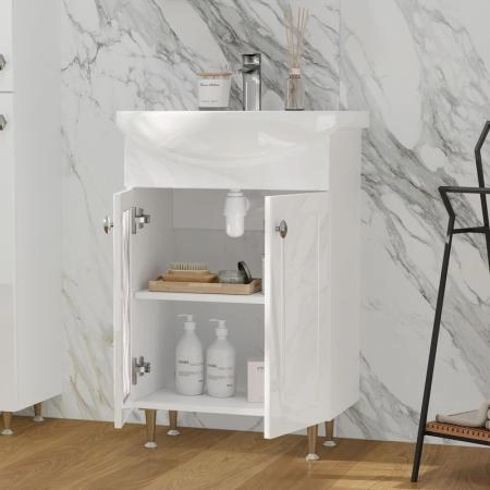 Тумба для ванной Volna Milena 55.2D напольная (Балтика) раковина отдельно