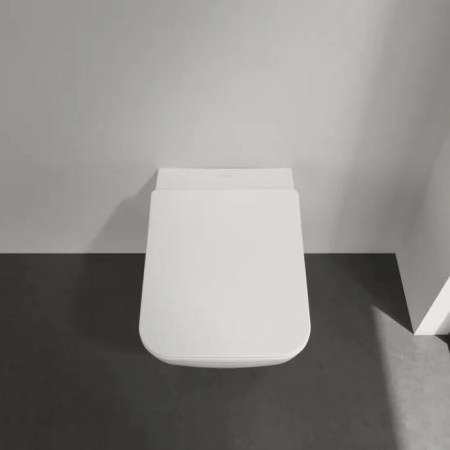 Villeroy&Boch Venticello Унитаз 37.5х56х33см., подвесной, безободковый, в комплекте сиденье SlimSeat c микролифтом, CeramicPlus, цвет: альпийский белый