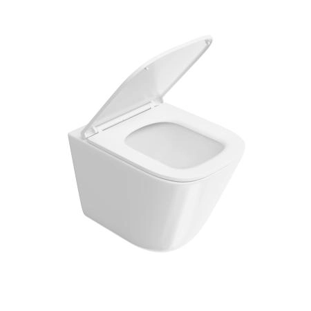 Унитаз Kerama Marazzi CUBO КУБО CU.T.wc.02 Торнадо подвесной, с системой смыва торнадо с крепежом и сиденьем, белый глянцевый