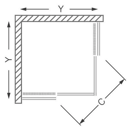 Душевой угол Roltechnik LEGA LINE LLS2 /1000×800 100х80 см профиль хром, стекло матовое