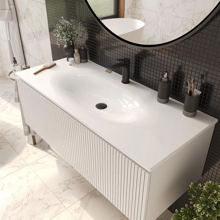 TW Shape комплект мебели, база с раковиной Kerasan 548001*1, 122х52см, с 1-м выдвиж. ящиком с механизмом push to open, цвет: белый матовый RAL9003