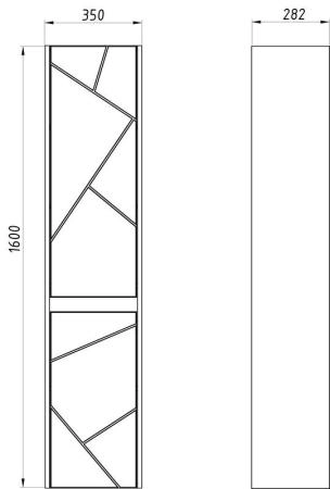 Пенал ASB-Mebel Диана 35 Серый/дуб янтарный