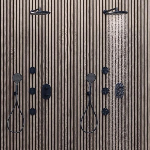 Боковая форсунка Bossini Tondo Flat I00175.073, черная матовая