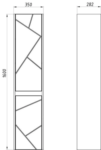 Пенал ASB-Mebel Диана 35 Серый/дуб янтарный