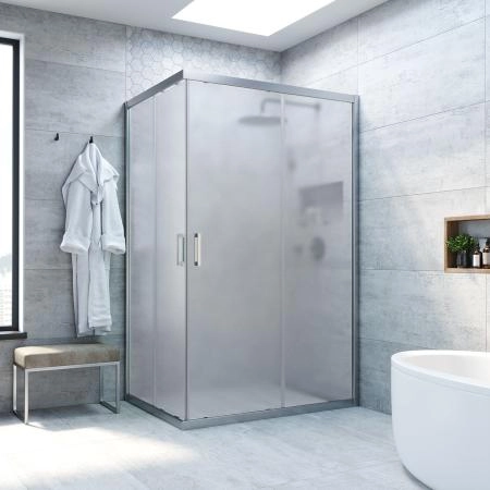 Душевой уголок Vegas-glass ZA-F NOVO h2000 90*70 07 10, профиль матовый хром, стекло сатин