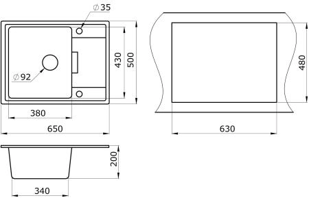 Мойка для кухни Paulmark WEIMAR, PM216550-BE, бежевый , 650х500 мм