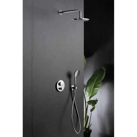 Almar Velvet Верхний душ 232*232 (без держателя) с функцией Velvet Rain, цвет: брашированная нержавейка 316