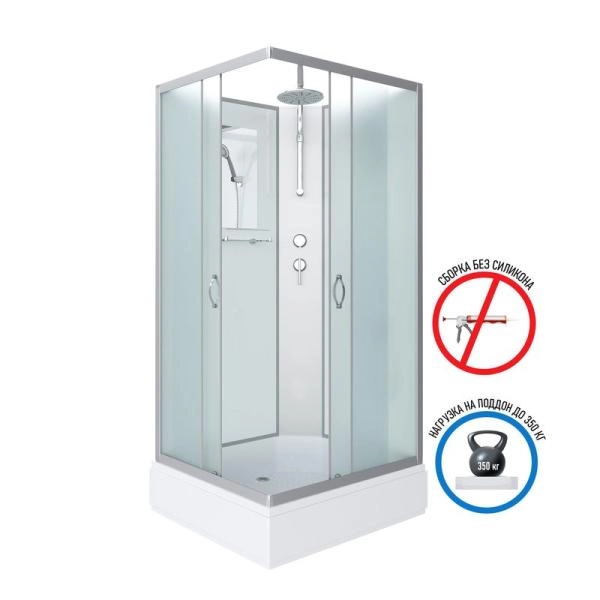 Душевая кабина Niagara NG-33084-14QBKT 1000х800х2100-2400 средний поддон  26см стекло матовое