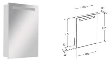 Зеркальный шкаф Roca Victoria Nord 60 ZRU9000030 правый