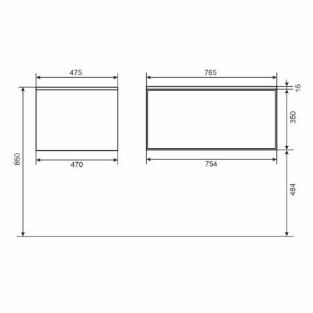 Тумба под раковину для ванной Uperwood Parma Premium подвесная 75 см, белая