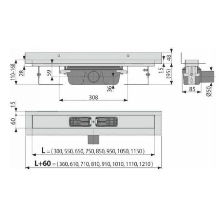 Душевой лоток AlcaPlast APZ16-1050 Wall