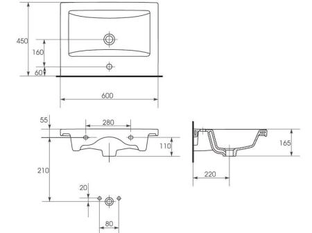 Тумба Corozo Бостон 60 Z2, антик, Сомо 60(раковина отдельно)