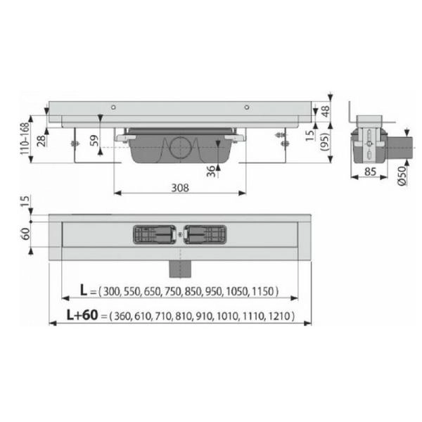 Душевой лоток AlcaPlast APZ16-1050 Wall