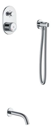 Смеситель встроенный + излив + держатель лейки + шланг Boheme TECH Chrome 154-CR