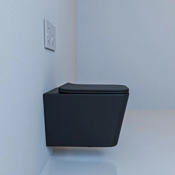 Унитаз ESBANO GARTEZ черный матовый безободковый подвесной 510x345x340