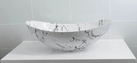 Раковина накладная Marko Ореол Белый Мрамор 578мм*380мм*160мм