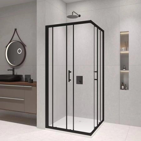 Душевой уголок RGW PA-31B Passage 100x100 Черный матовый прозрачное