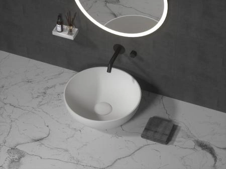 Раковина-чаша Boheme кориан круглая матовая, Slim 39см 390*390*145 879-39