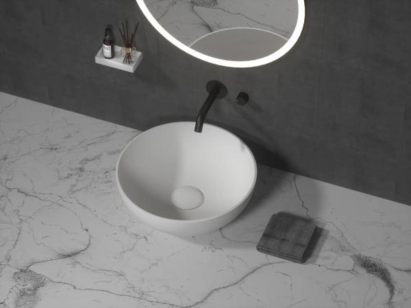 Раковина-чаша Boheme кориан круглая матовая, Slim 39см 390*390*145 879-39