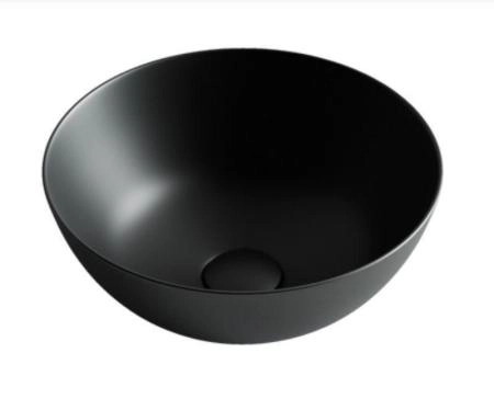Умывальник чаша накладная круглая (цвет Черный Матовый) Element 358x358x155мм
