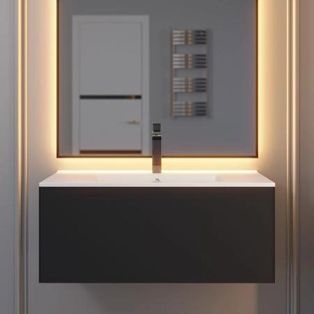 Тумба под раковину для ванной Uperwood Parma Premium подвесная 85 см, черная