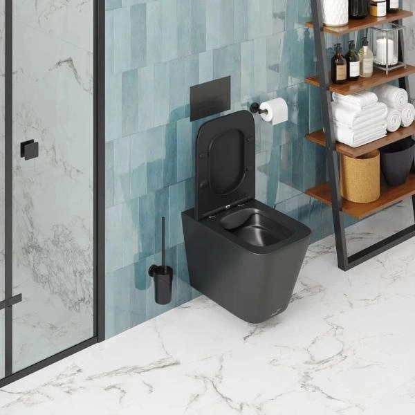 Унитаз Cerutti SPA MAIELLA Aria MB подвесной безободковый черный матовый CT9163 (500х350х320)