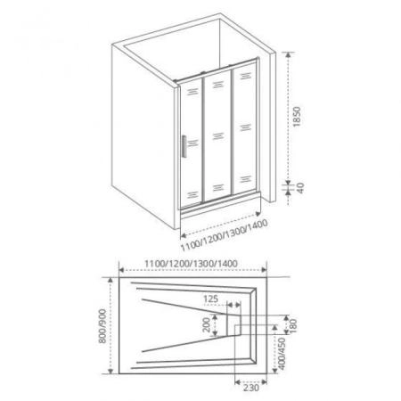 Душевая дверь GOOD DOOR Orion WTW-100-C-CH 100x185 см