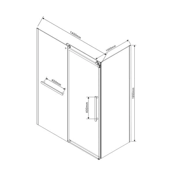 Душевой уголок Vincea Como Soft VSR-1CS1014CL, 1400*1000, хром, стекло прозрачное