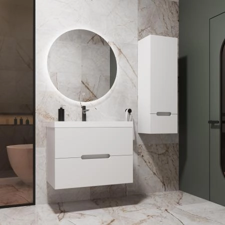 Тумба с раковиной Style Line Матис 70 ЛС-00002445 подвесная под ASTI 70 (2 ящика) Белый матовый ЭМАЛЬ