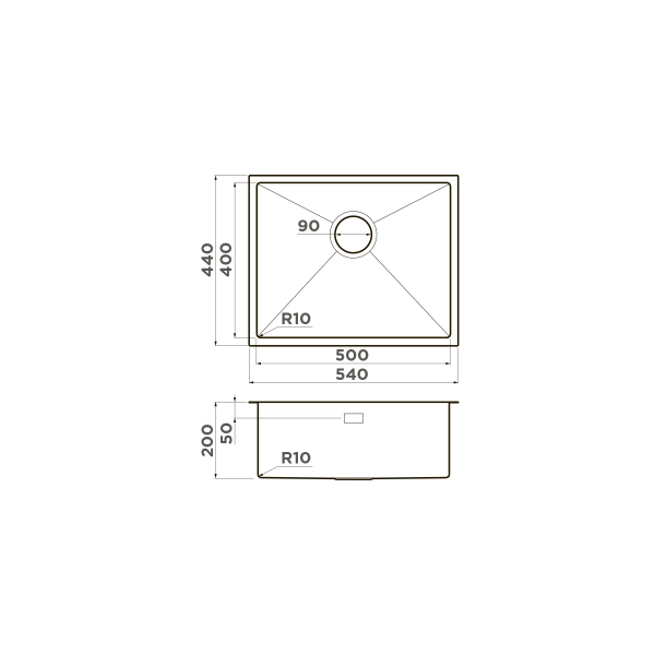 Кухонная мойка Omoikiri Taki 54-U/IF-GB нерж.сталь/графит 4997019